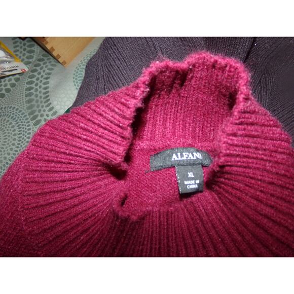 Vintage Alfani rayon/nylon/polyester sweater faux fur sleeve hems XL EUC - Picture 6 of 6